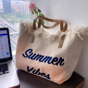 Tote Vibe Beach Please Tote – Large Travel Beach Bag Fashion Handbag