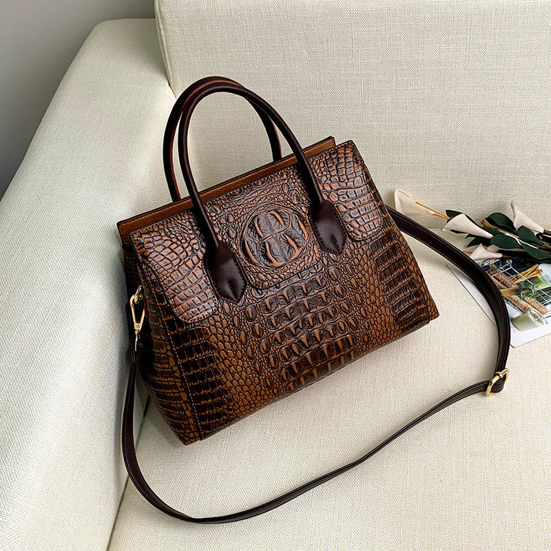 Tote Vibe Women’s Fashion Tote Bag Crocodile Pattern – Stylish Everyday Carry