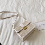 Tote Vibe Woven Crossbody Bag – Women’s PU Leather Small Square Messenger Bag