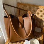 Tote Vibe Work Tote – Retro One-Shoulder PU Fashion Commuter Bag