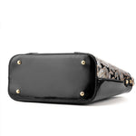 Tote Vibe Black Leather Shoulder Bag – Embroidered Bright PU Bucket Handbag