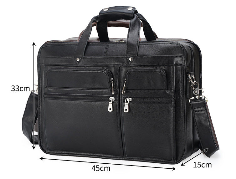 Tote Vibe 17 Inch Laptop Bag Leather – Genuine Cowhide Business Travel Tote