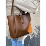 Tote Vibe Work Tote – Retro One-Shoulder PU Fashion Commuter Bag