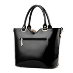 Tote Vibe Black Leather Shoulder Bag – Embroidered Bright PU Bucket Handbag