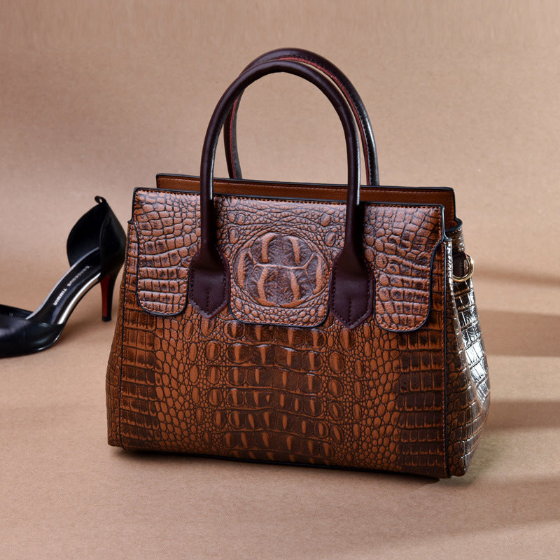 Tote Vibe Women’s Fashion Tote Bag Crocodile Pattern – Stylish Everyday Carry