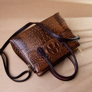 Tote Vibe Women’s Fashion Tote Bag Crocodile Pattern – Stylish Everyday Carry