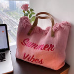 Tote Vibe Beach Please Tote – Large Travel Beach Bag Fashion Handbag