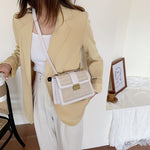 Tote Vibe Woven Crossbody Bag – Women’s PU Leather Small Square Messenger Bag