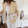 Tote Vibe Woven Crossbody Bag – Women’s PU Leather Small Square Messenger Bag
