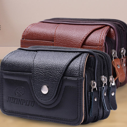 Business-style Horizontal Phone Bag With Belt PU Leather Waist Pouch | Tote Vibe