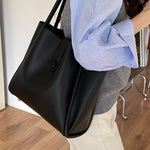Tote Vibe Work Tote – Retro One-Shoulder PU Fashion Commuter Bag