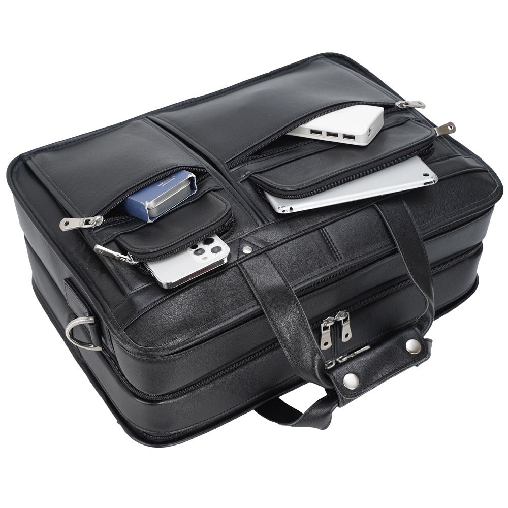 Tote Vibe 17 Inch Laptop Bag Leather – Genuine Cowhide Business Travel Tote