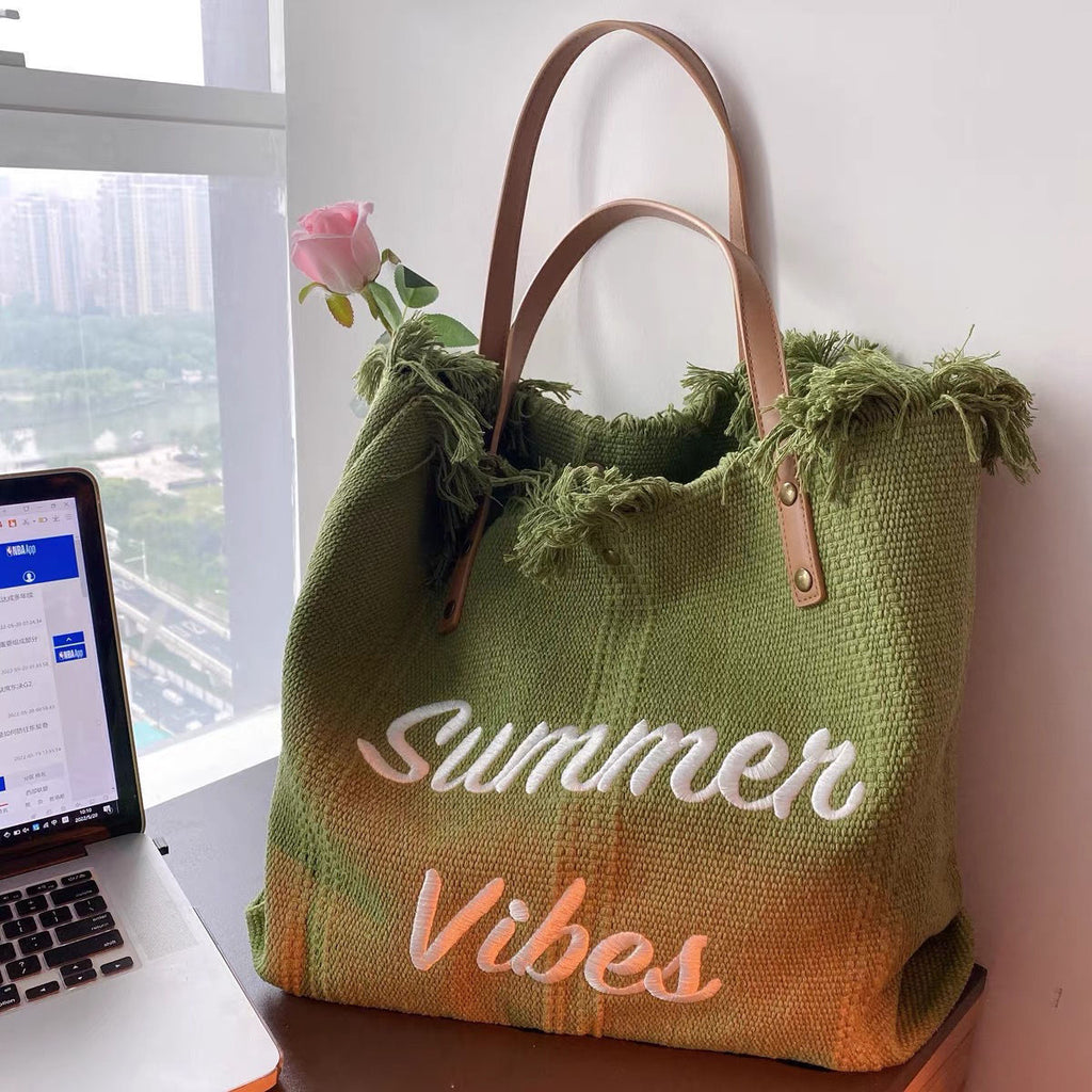 Tote Vibe Beach Please Tote – Large Travel Beach Bag Fashion Handbag