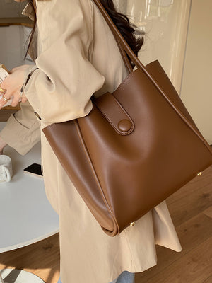 Tote Vibe Work Tote – Retro One-Shoulder PU Fashion Commuter Bag