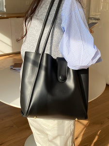 Tote Vibe Work Tote – Retro One-Shoulder PU Fashion Commuter Bag