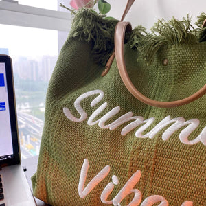 Tote Vibe Beach Please Tote – Large Travel Beach Bag Fashion Handbag