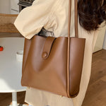 Tote Vibe Work Tote – Retro One-Shoulder PU Fashion Commuter Bag